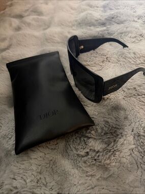 Dior Black and Gold Shield Sunglasses